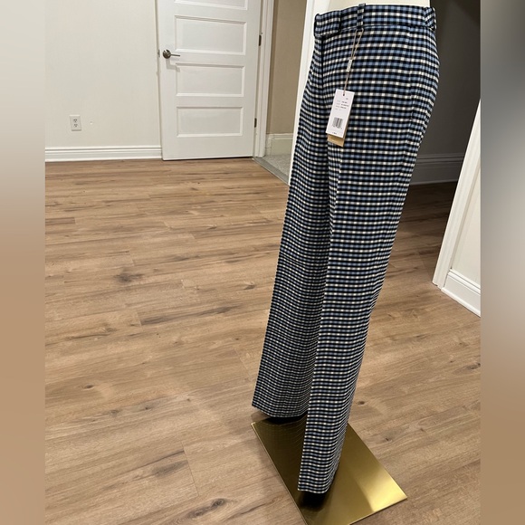 Michael  Kors  Collection Women's  Blue White Check Plaid Pants Size 4 - Picture 6 of 17